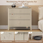 RoyalCraft Large White 3 Drawer Dresser Set of 2 with Fluted Panel, Modern Chest of Drawers with Silent Slide Drawers, Wood Accent Nightstand with Storage for Bedroom Living Room, Nursery, Hallway