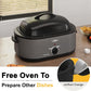 Superjoe 18QT Electric Roaster Oven, Stainless Steel Roaster Pan for Turkey with Removable Insert Pot, Grey