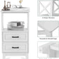 RoyalCraft White Nightstand Set of 2, Wood X-Design Tall Nightstand with 2 Drawers, Modern Side Tables with Storage, Bedside End Tables for Bedroom, Living Room