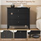 May in Color Modern 3-Drawer Fluted Dresser with Spacious Storage for Bedroom, Hallway, Living Room, Entryway, Black