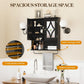 RoyalCraft Bathroom Medicine Cabinet with Mirror, Vanity Wall Mounted Storage Cabinet with Adjustable Shelves and Towel Bar, Hanging Wall Cabinet for Bathroom, Laundry, Living Room, Black
