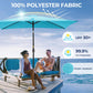 Sunvivi 10 x 6.5 Ft Rectangular Patio Umbrella with Crank and Tilt, Metal Pole Outdoor Umbrella with Polyester Canopy, Blue