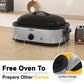 Superjoe 14 QT Electric Roaster Oven, with Self-Basting Lid, Stainless Steel Roaster Pan, Silver
