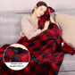 Heynemo 50" x 60" Electric Blankets Heated Throw Soft Flannel Heating Blanket with 4 Hours Auto Off, 5 Years Warranty, ETL Certified, Machine Washable, Red & Black