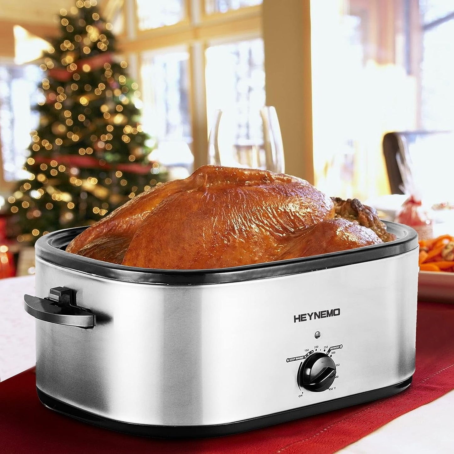 Superjoe 22 Quart Roaster Oven Turkey Oven Chicken Roaster for Cooking Warming, Stainless Steel Silver-1