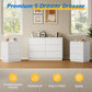 May in Color 6 Drawer Dresser with Charging Station for Bedroom, White