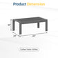 CozyHom Outdoor Patio Aluminum Coffee Table, Modern Patio Rectangular Metal Coffee Table, Gray