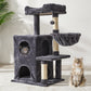 Heynemo Multi-Level Cat Tree Tower for Large Cats with Scratching Posts, Condos, Perch, Hammocks & Toys ¨C Modern Indoor Cat Jungle Gym for 2¨C3 Cats, 19.7" x 15.7" x 35.8", Dark Grey