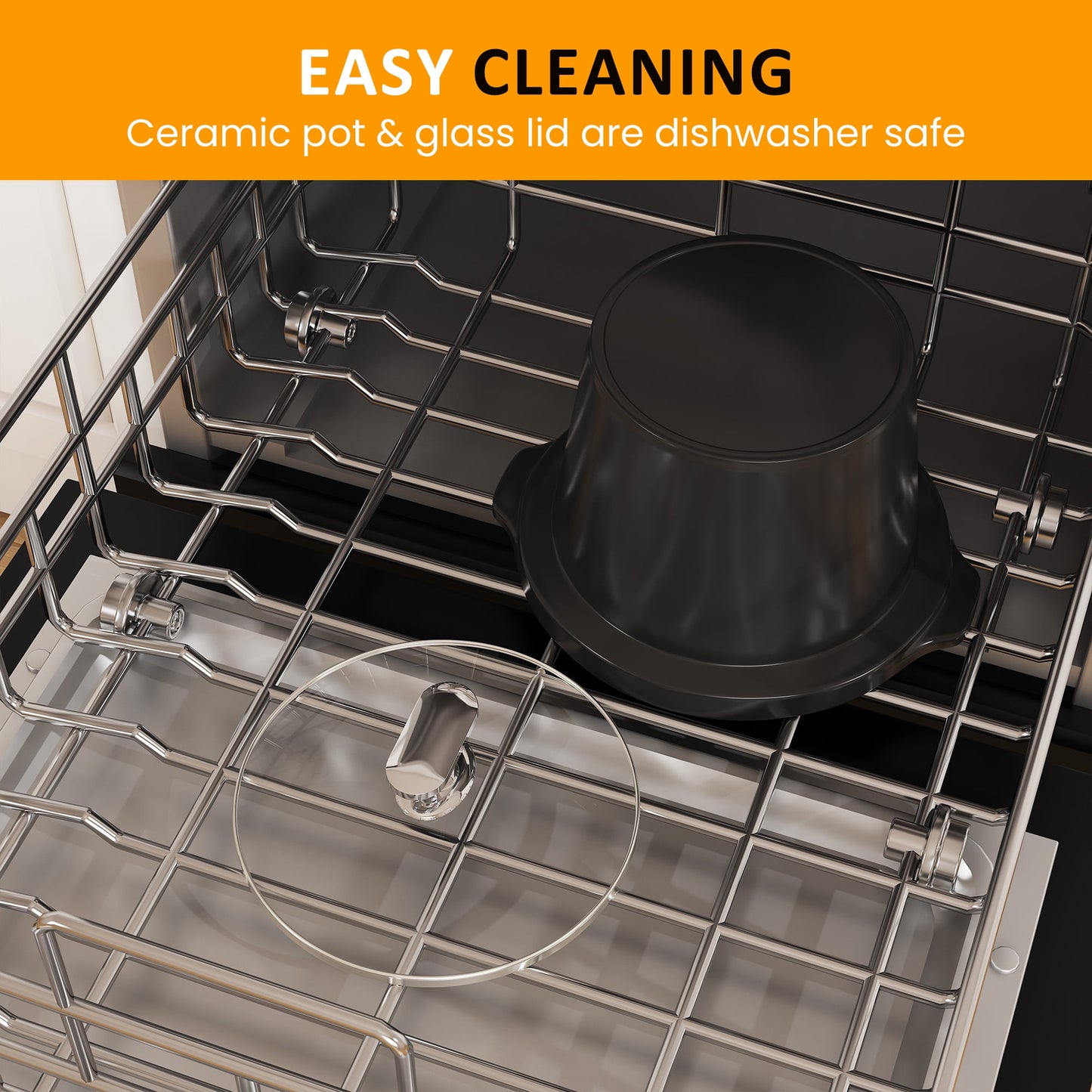 Sunvivi 2 Quart Slow Cooker with Removable Ceramic Pot and 3 Heating Settings, Grey