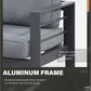 Mayincolor Aluminum Patio Furniture Set with Fire Pit Table, 5 Piece Metal Outdoor Furniture with Water-Resistant Cushions, Modern Patio Conversation Set for Balcony, Front Porch, and Backyard, Grey