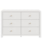 May in Color Modern 6-Drawer Chest of Drawers, with Rounded Corners, White, 47 in