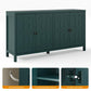 Heynemo Modern Sideboard Buffet Cabinet, 60'' Green Credenza with 4 Doors and Adjustable Shelves, Kitchen Buffet Table Coffee Bar Wine Bar Cabinet for Dining Room, Living Room, Forest Green