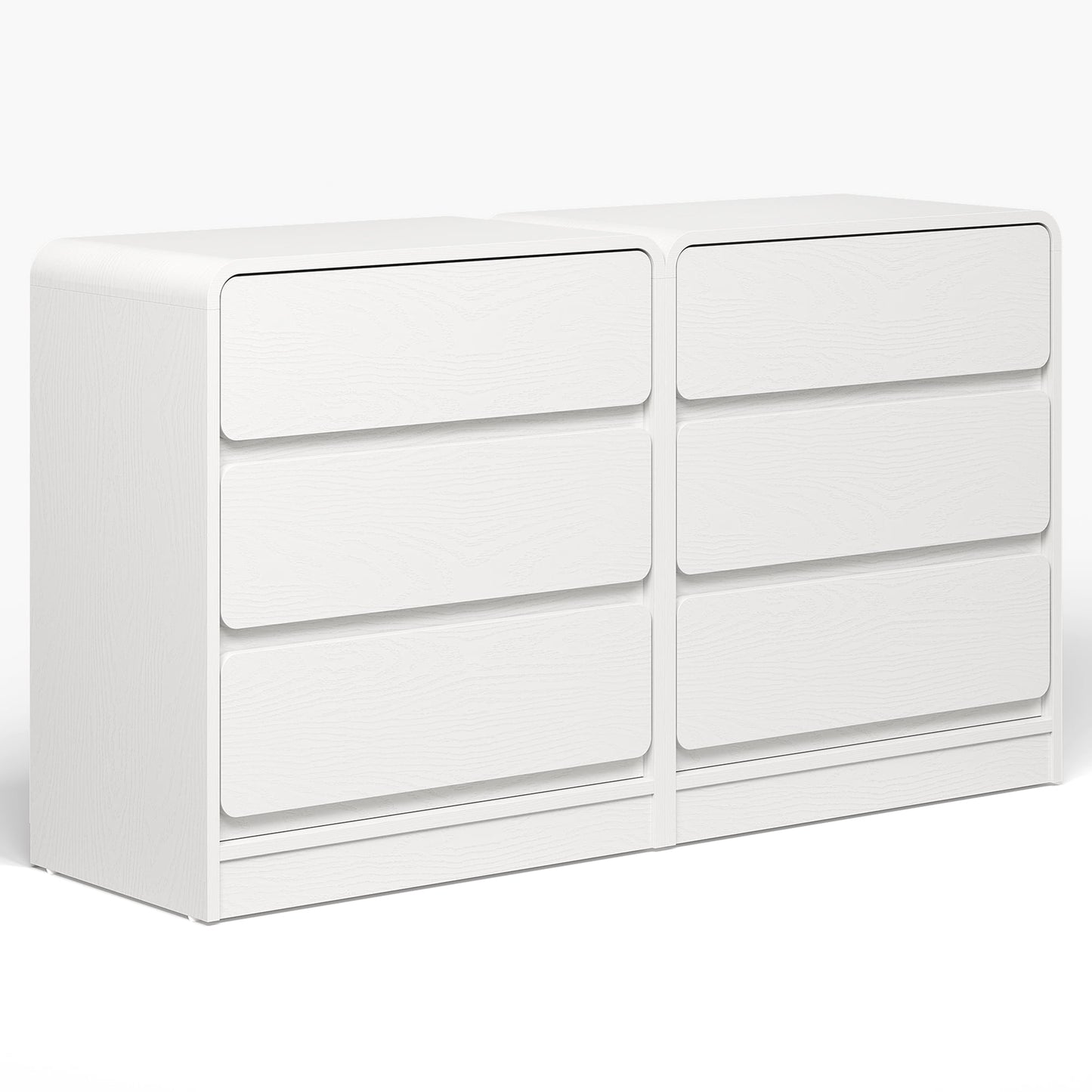Heynemo Modern 3-Drawer Storage Dresser Set of 2 for Home and Office, White