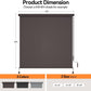 Outdoor Roller Shades for Patio New Material with 95% UV Protection, Cordless Patio Shades Roll Up Outdoor Blinds with Crank Handle for Shading, Protect Privacy, No Valance, (6' W X 8' L), Brown