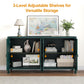 Heynemo Modern Sideboard Buffet Cabinet, 60'' Green Credenza with 4 Doors and Adjustable Shelves, Kitchen Buffet Table Coffee Bar Wine Bar Cabinet for Dining Room, Living Room, Forest Green