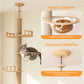 Heynemo Floor to Ceiling Cat Tree Tower Adjustable Height Multi-Level with Acrylic Capsule Sisal Scratching Posts Stable Stylish for Kittens & Large Cats