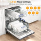 Sunvivi 24" Stainless Steel Built-in Dishwasher, 14-16 Place Settings Dishwasher Machine, 8 Wash Programs, Energy Star, Sliver