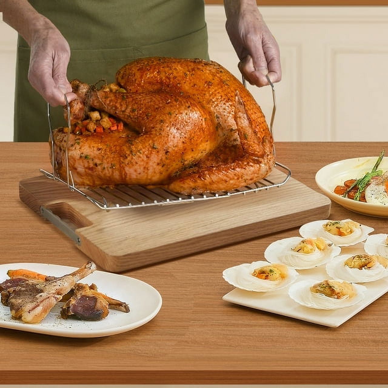 26 Quart Electric Roaster Oven Stainless Steel Turkey Roaster Oven, Self-Basting Lid Removable Insert Pot, Black