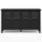 Heynemo Wood Sideboard Credenza with Storage, Buffet Cabinet with Adjustable Shelves, Accent Cabinet with Acrylic Accents for Living Room, Dining Room, Entryway