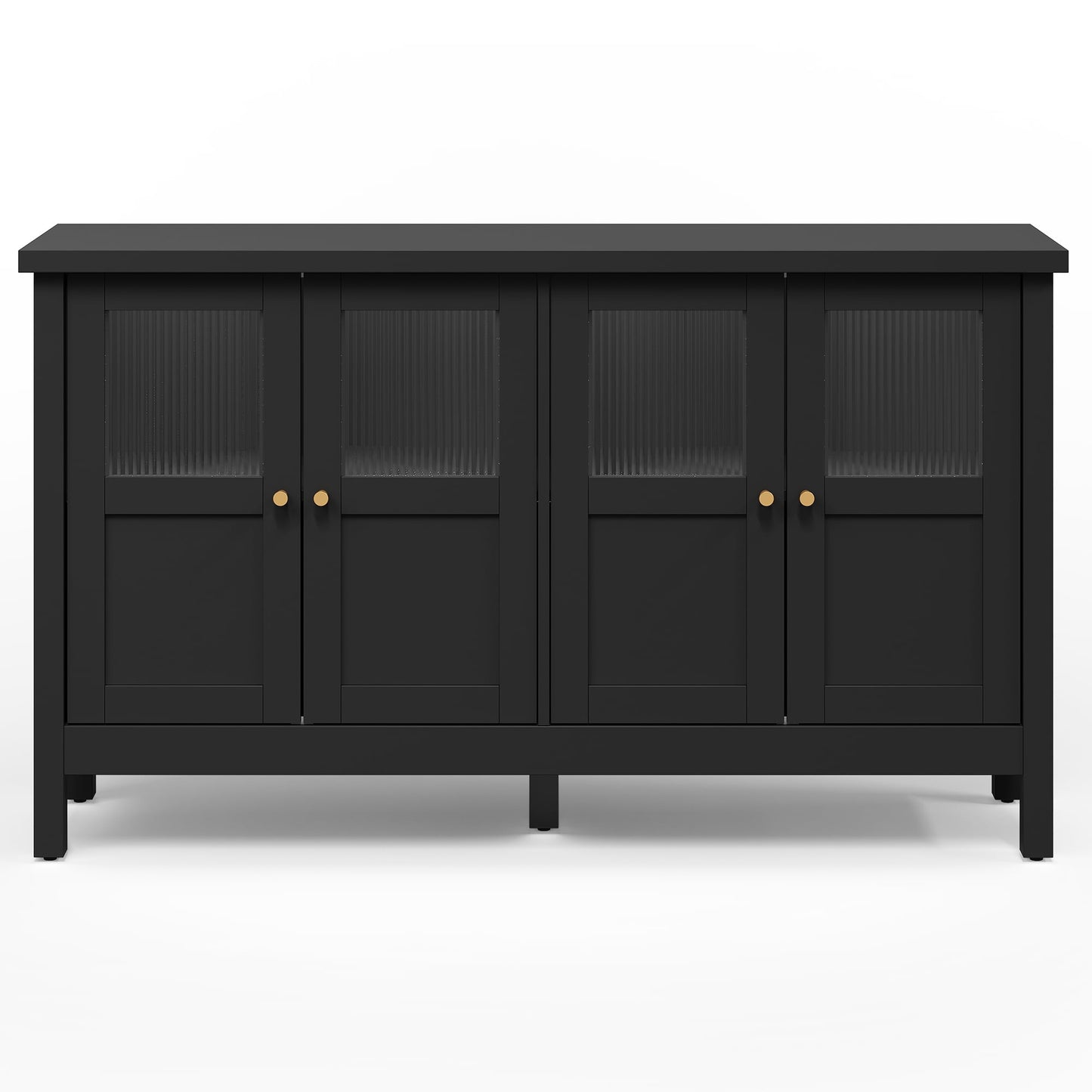 Heynemo Wood Sideboard Credenza with Storage, Buffet Cabinet with Adjustable Shelves, Accent Cabinet with Acrylic Accents for Living Room, Dining Room, Entryway