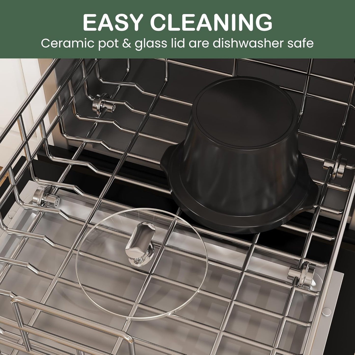 Superjoe 2 Quart Slow Cooker, Small Slow Cooker with Removable Ceramic Pot, Slow Cooker Food Warmer with 3 Heating Settings & Dishwasher Safe Glass Lid, Blue