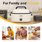 Sunvivi 22 Quart Electric Turkey Roaster Oven with Visible Glass Lid,Removable Pan & Rack, Stainless Steel,White