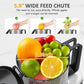 Sunvivi Slow Cold Press Juicer with 5.9" Wide Feed Chute - Masticating Juicer - Black