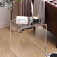 Royalcraft Acrylic clear End Table, Modern Lucite Side Table with Waterfall Edges