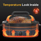 Royalcraft 22 Quart Electric Turkey Roaster Oven with Visible Glass Lid,Removable Pan & Rack, Stainless Steel,Blue