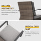 Superjoe Patio Swivel Dining Chairs with 360-Degree Rotating, All Weather Rattan Chairs with Water-Resistant Cushions & Metal Frame, Table, Modern Outdoor Rocking Chair for Porch, Bistro, Balcony, Grey