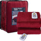 SUNVIVI Electric Blanket Queen Size with Dual Controllers,10 Heating Levels& 12 hours Auto-off,Overheat Protection,Red-3