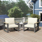 May in Color Aluminum Outdoor Armchair, 2 Pieces All-Weather Metal Patio Single Sofa, Patio Conversation Set for Porch Backyard Garden, Beige