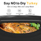 Heynemo 30lb 26-Quart Roaster Oven, Electric Roaster Oven with Viewing Lid, Turkey Roaster with Unique Defrost/Warm Function, Large Roaster with Removable Pan & Rack, Stainless Steel, Grey