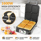 Heynemo Electric Waffle Maker 4 Slices, Stainless Steel Waffle Iron with Adjustable Heat, Nonstick Coating & Cool Touch Handle