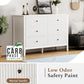 RoyalCraft White Fluted 6 Drawer Dresser for Bedroom, Modern Chest of Drawers, Wood Dresser for Storage Clothes, Wooden Storage Cabinet for Bedroom, Hallway, Living Room, Entryway