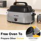Superjoe 22 Quart Electric Roaster Oven with Visible & Self-Basting Lid, Large Turkey Roaster with Defrost Warm Function, Adjustable Temperature, Removable Pan Rack, Stainless Steel