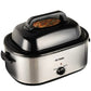 Superjoe 24 Quart Roaster Oven with Self-Basting Lid,  Electric Turkey Roaster Oven with Removable Pan, Stainless Steel, Sliver