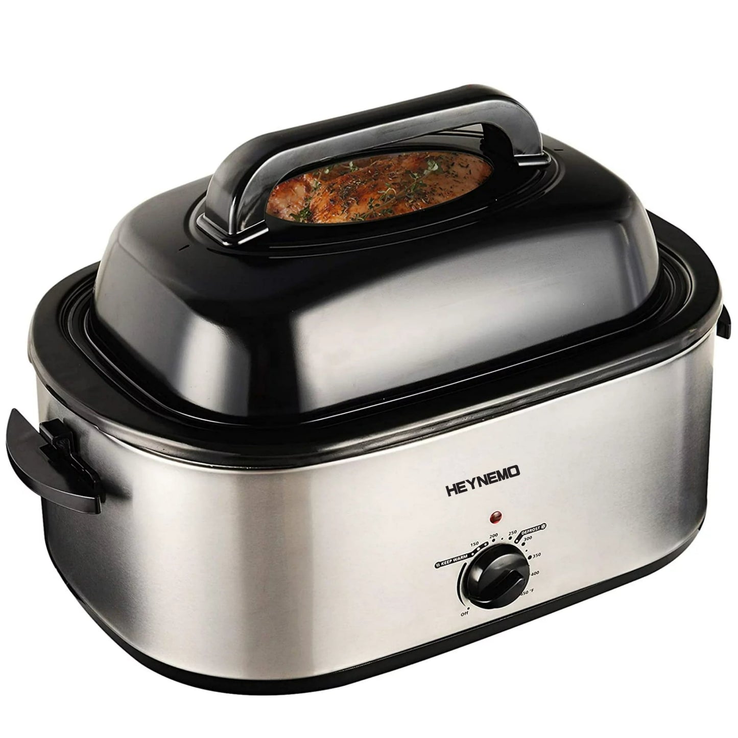 Superjoe 24 Quart Roaster Oven with Self-Basting Lid,  Electric Turkey Roaster Oven with Removable Pan, Stainless Steel, Sliver