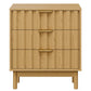 Heynemo Fluted 3 Drawer Dresser Set of 2, Wood Closet Organizer for Bedroom, Living Room, Entryway, Natural Wood Tone