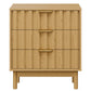 Cozy Home Fluted 3 Drawer Dresser Set of 2, Wood Closet Organizer for Bedroom, Living Room, Entryway, Natural Wood Tone