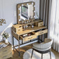 Royalcraft Makeup Vanity Table Set with Sliding Lighted Mirror