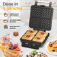 SUNVIVI 4-in-1 Waffle Maker: Quick Heat-Up, Nonstick, 4 Slices, Stainless Steel