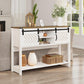 May in Color 46" Entryway Table with Storage, Farmhouse Console Table, for Hallway, Living Room,White and Rustic Oak