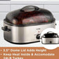 CozyHom 18 Quart Electric Roaster Oven Stainless Steel Roaster Oven for Turkey With Self-Basting Lid Removable Insert Pot, Silver