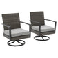 RoyalCraft Royalcraft Patio Swivel Dining Chairs with 360-Degree Rotating, All Weather Rattan Chairs with Water-resistant Cushions & Metal Frame, Modern Outdoor Rocking Chair for Porch, Bistro, Balcony,Grey