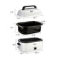 Superjoe 26 Quart Electric Roaster Oven, Stainless Steel Turkey Roaster Oven Buffet with Self-Basting Lid Removable Pan, White