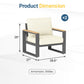 Mayincolor Aluminum Outdoor Armchair, 2 Pieces All-Weather Metal Patio Single Sofa, Patio Conversation Set for Porch Backyard Garden, Beige