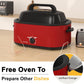 Superjoe 22QT Electric Roaster Oven, with Self-Basting Lid, Stainless Steel Roaster Pan, Red