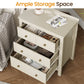 May in Color Beige 3 Drawer Dresser Set of 2, 27" Tall Nightstand Organizer, Wood Chest of Drawers with Storage, for Bedroom, Living Room, Entryway