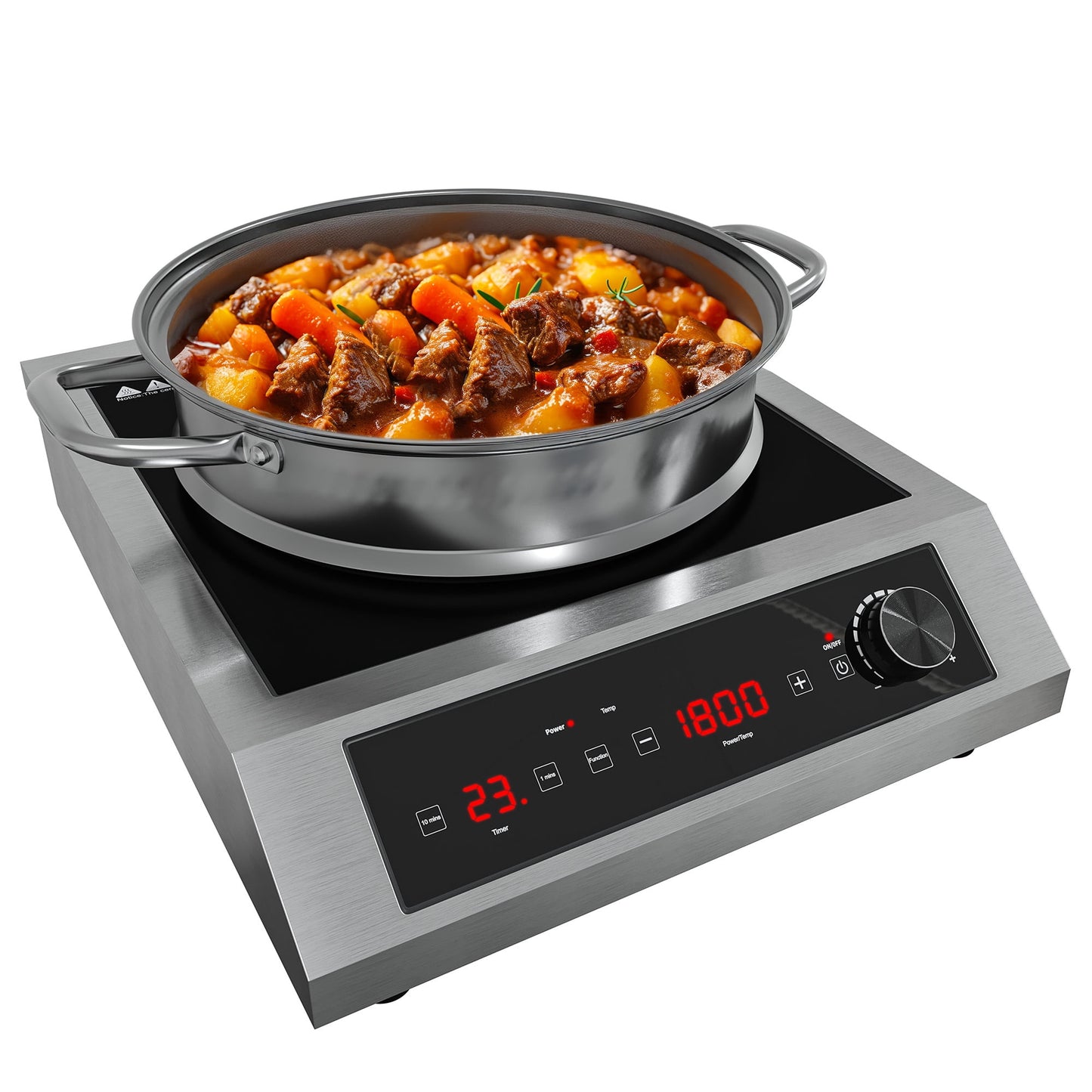 Heynemo Portable Induction Cooktop, 1800W Electric Induction Cooker Hot Plate 10 Power 14 Temperature Setting, Countertop Burner with Timer, Black